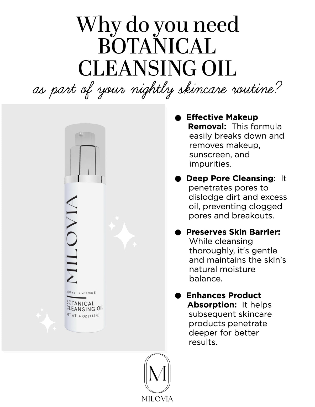 MILOVIA Botanical Cleansing Oil