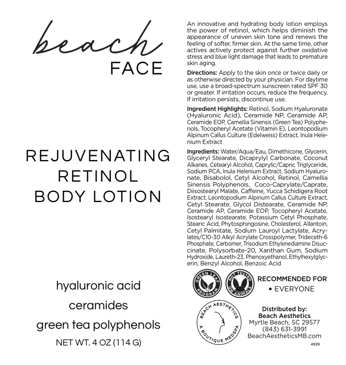 Rejuvenating Retinol Body Lotion