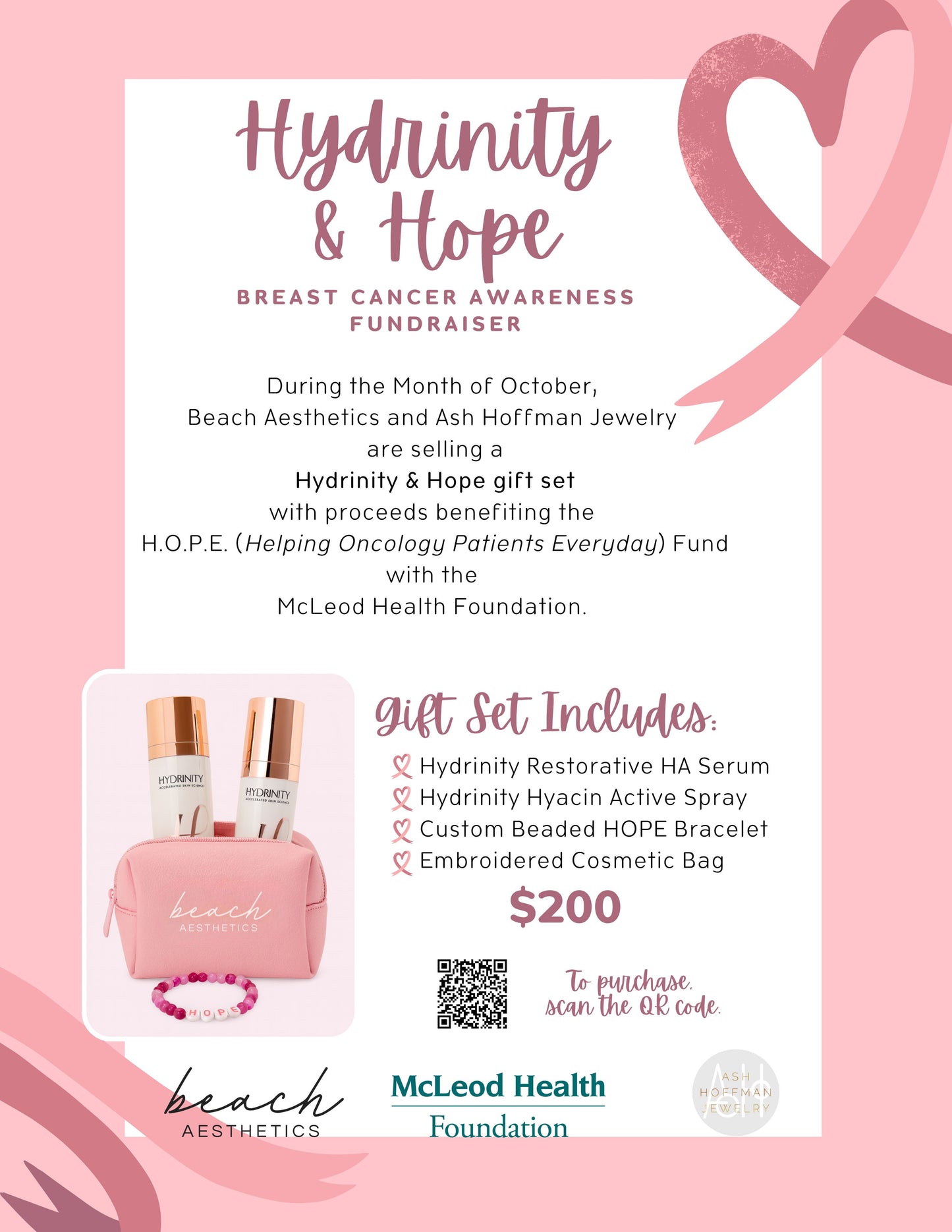 Hydrinity & HOPE Bracelet Package for Breast Cancer Awareness
